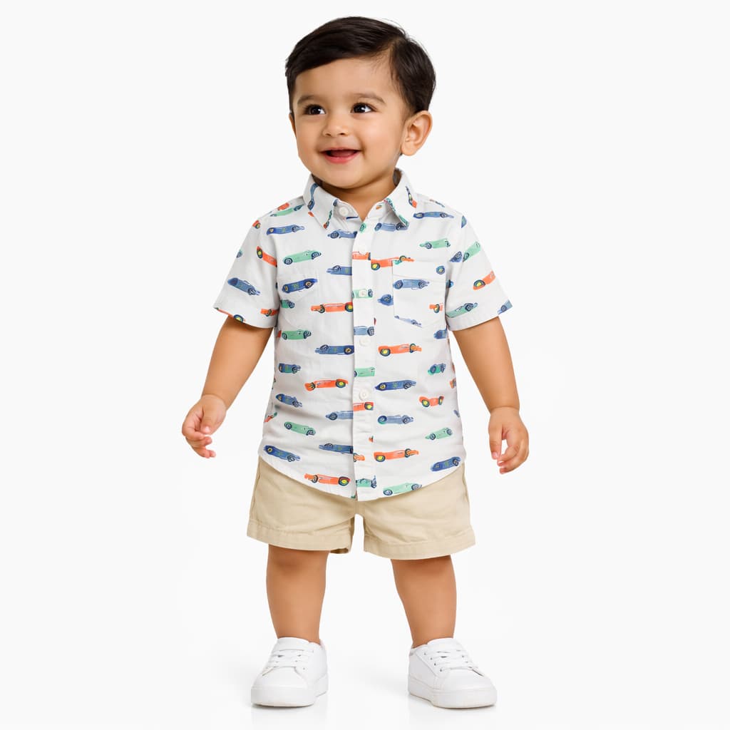 Baby Boys Car Print Shirt