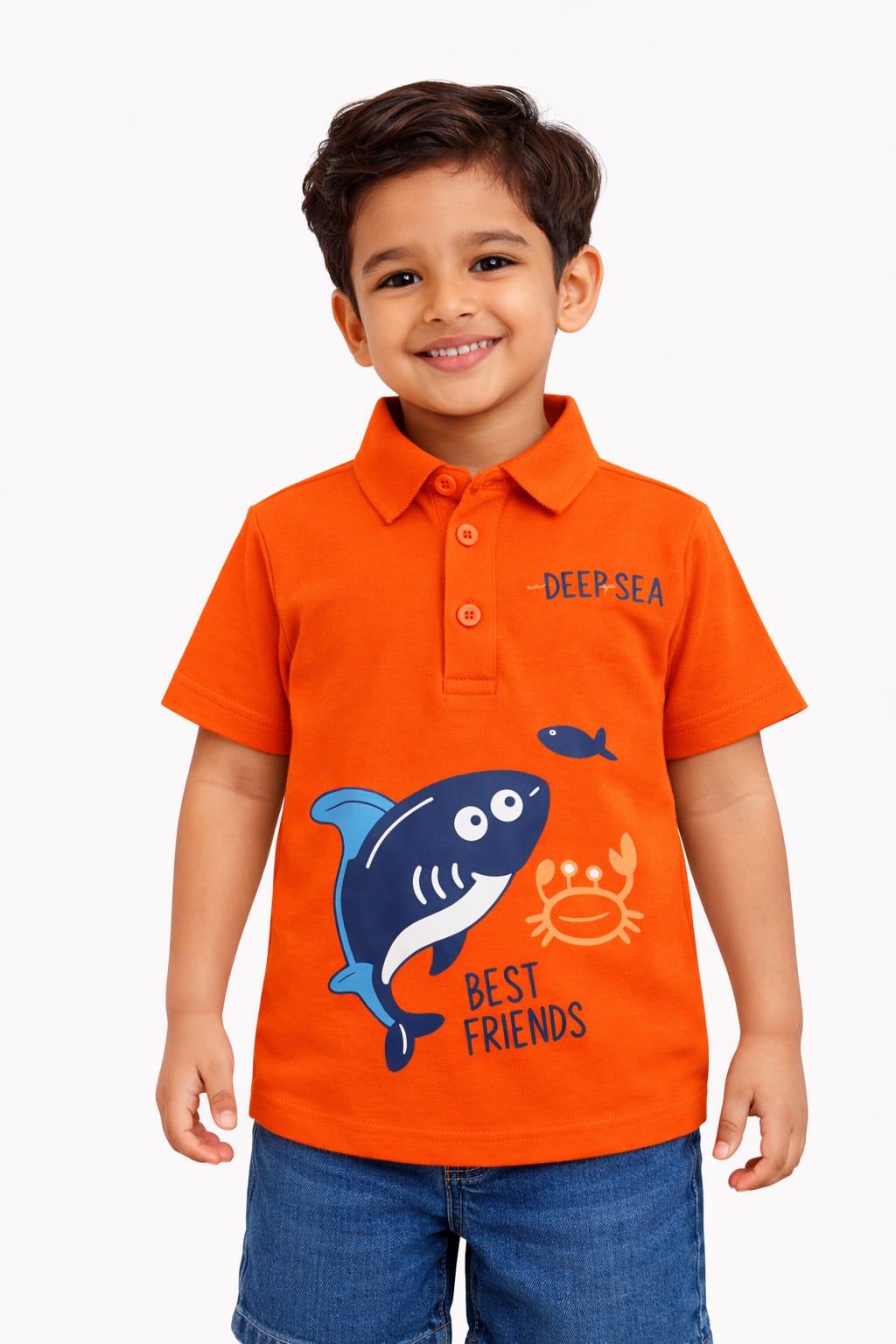 Boys Orange Shark Polo Shirt