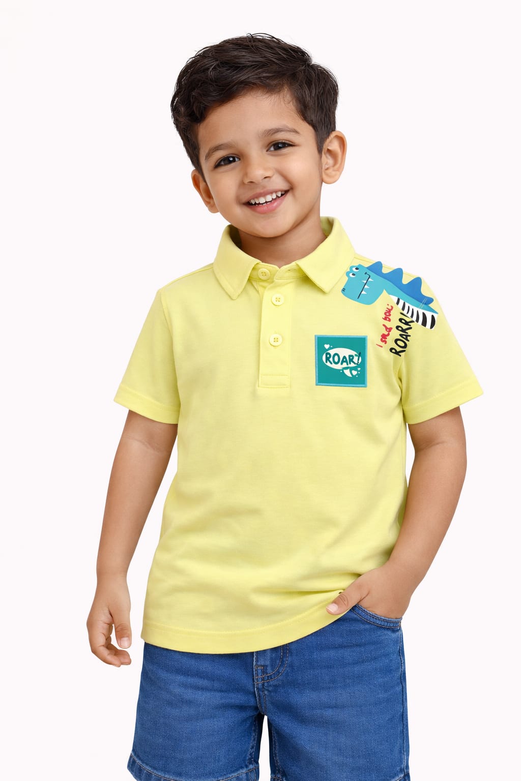 Boys' Playful Dinosaur Polo Shirt