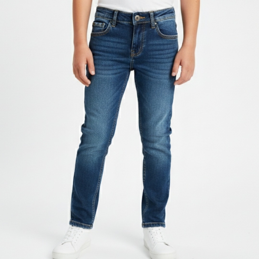 Classic Dark Wash Whiskered Jeans