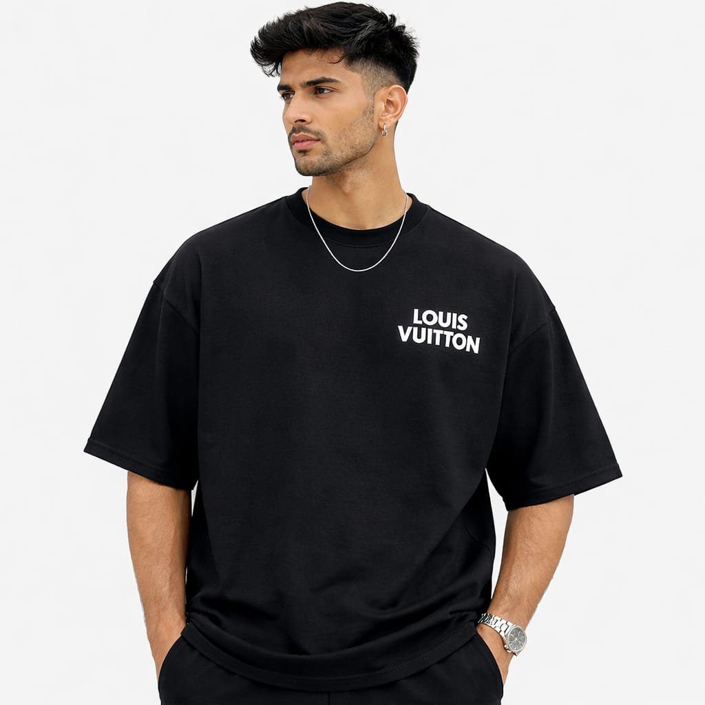 Signature Drop Shoulder T-Shirt - Black