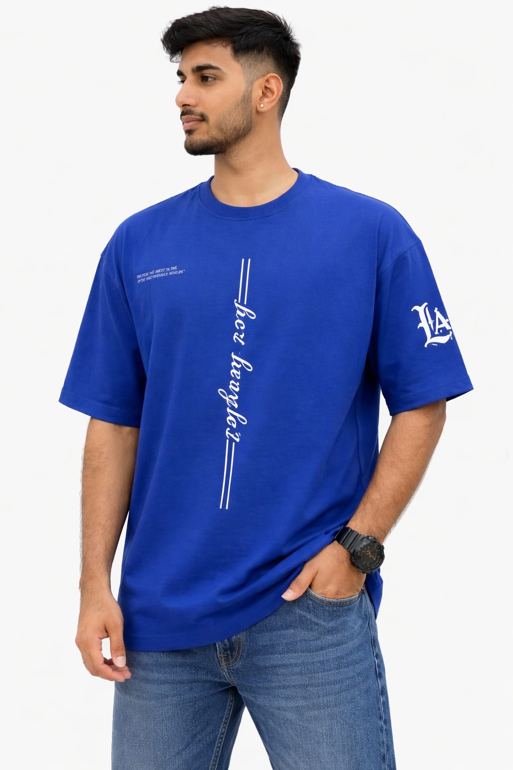 Signature Typography Drop Shoulder T-Shirt