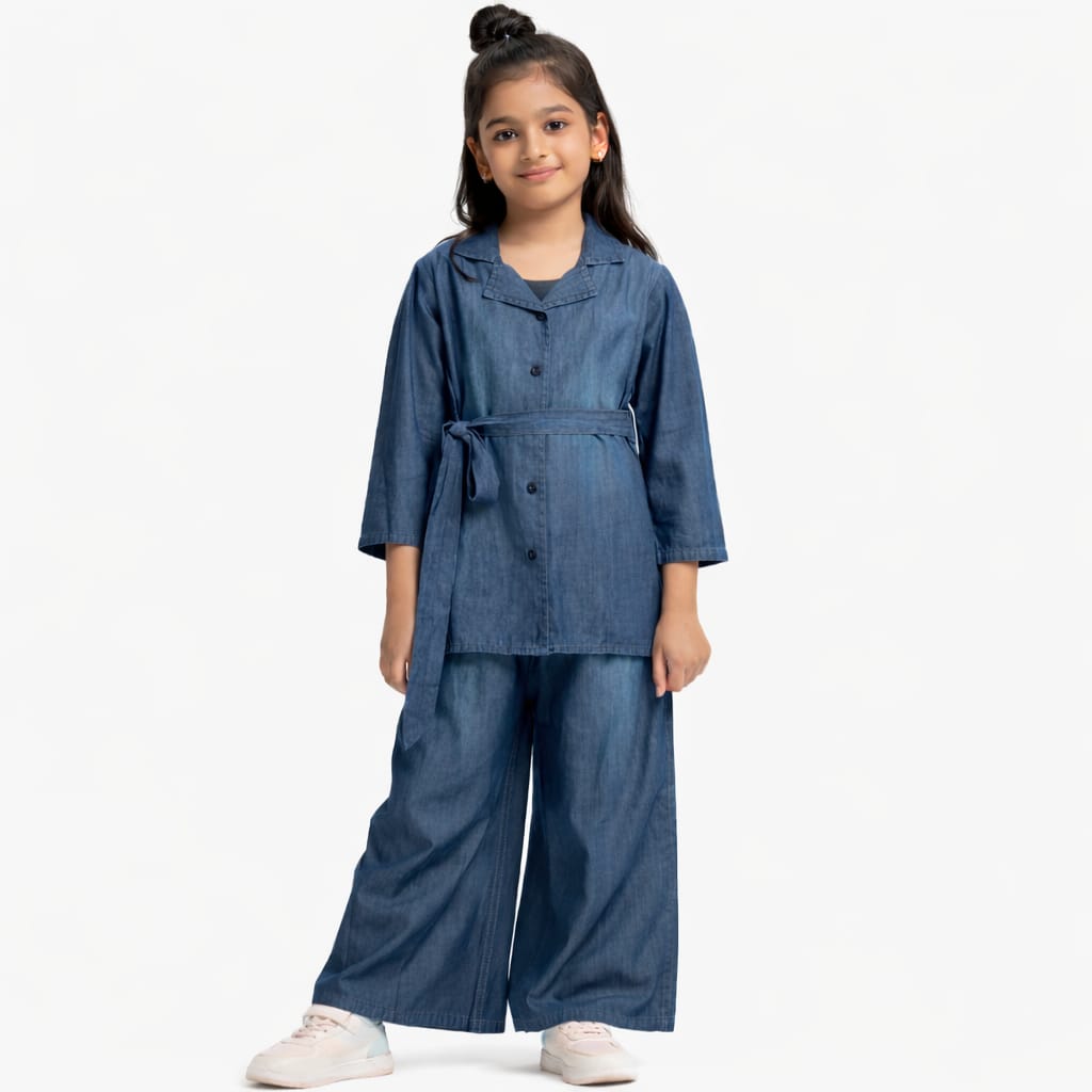 The Chambray Wide-Leg Co-ord Set – Classic Indigo Wash