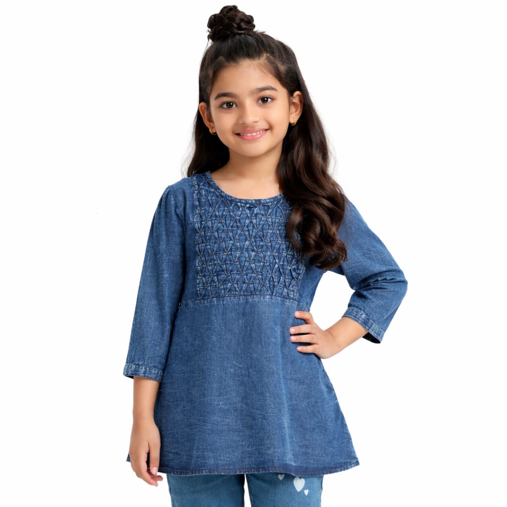 The Classic Smocked Denim Frock – Vintage Indigo