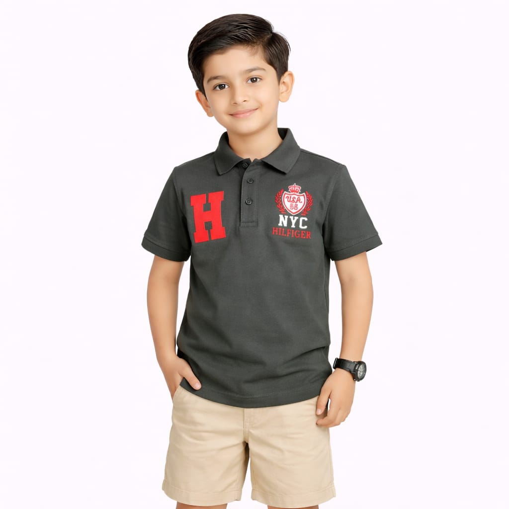 The Premium Boys Polo – Charcoal Grey