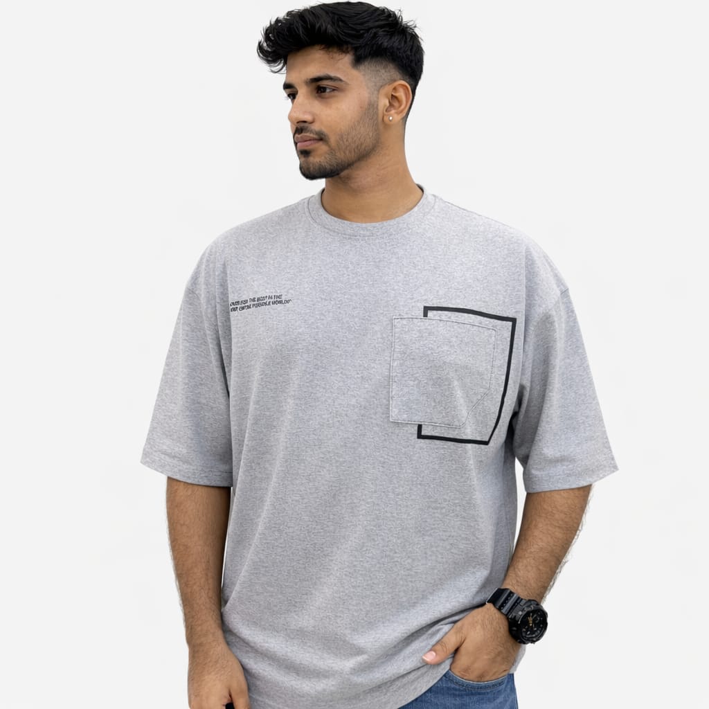 Unisex Drop Shoulder Pocket T-Shirt