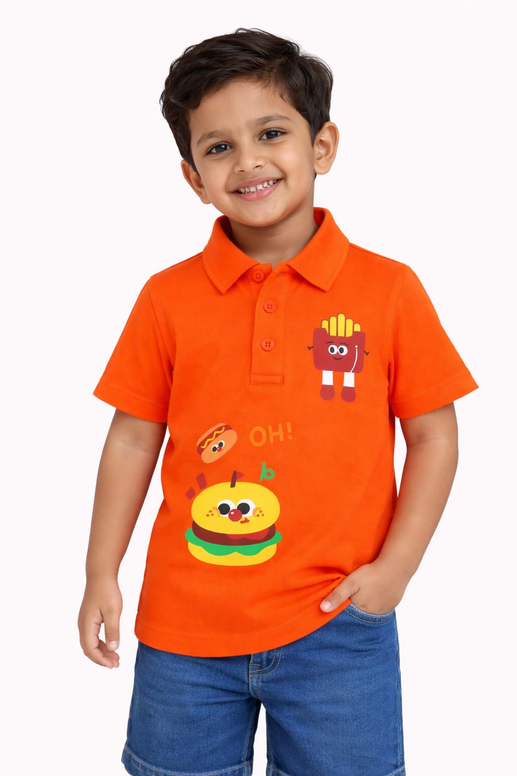 Yummy Snacks Orange Polo Shirt